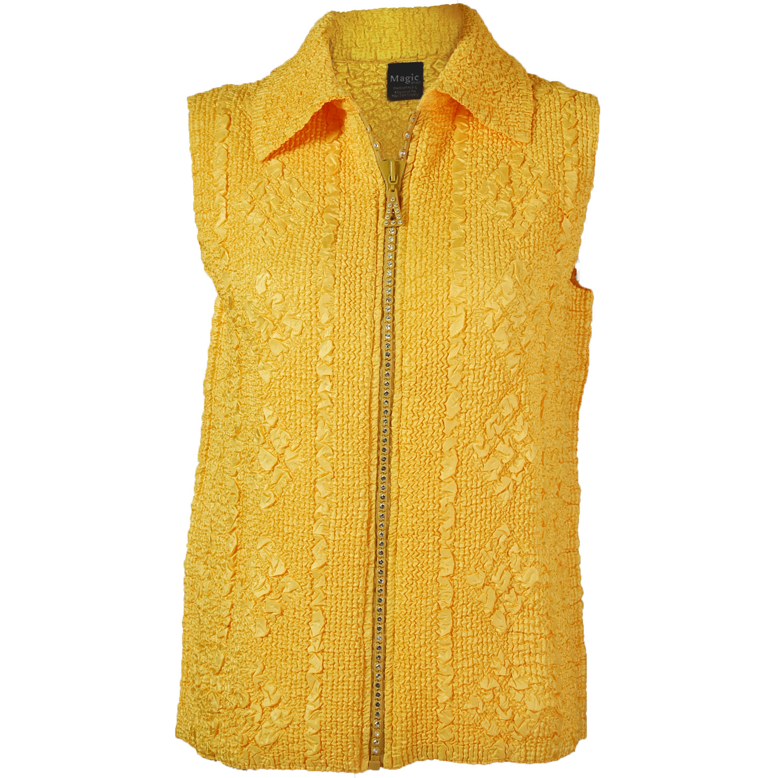 Yellow <br>Diamond Zipper Vest