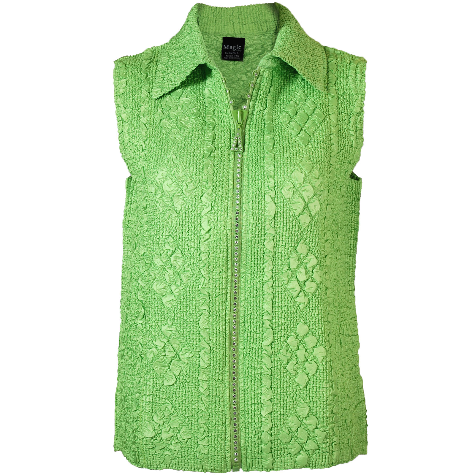 Green Apple <br>Diamond Zipper Vest