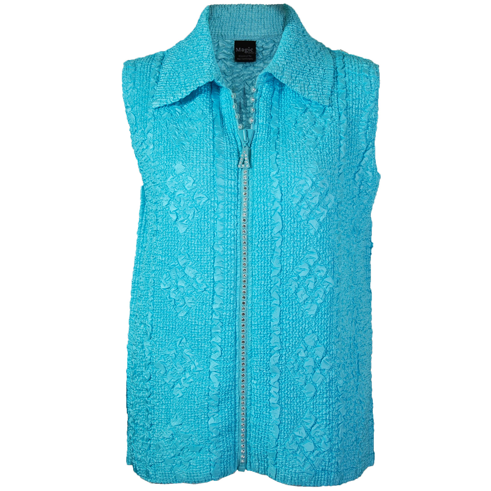 Light Aqua <br>Diamond Zipper Vest