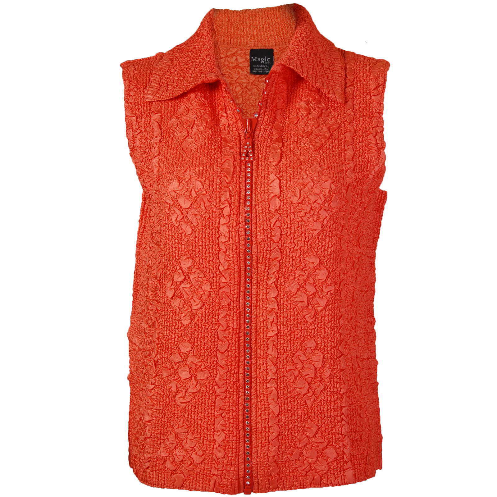 Orange<br>Diamond Zipper Vest