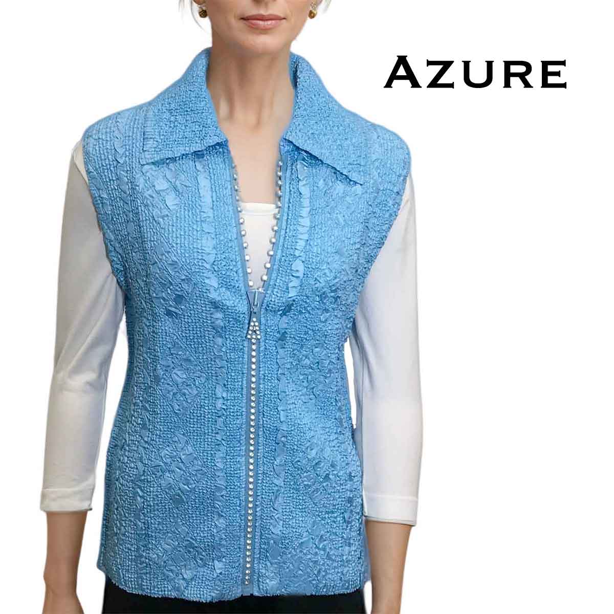 Azure<br>Diamond Zipper Vest