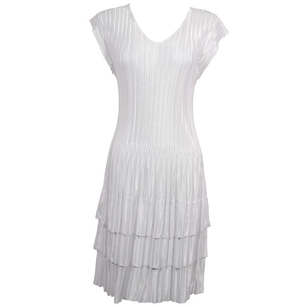 1317 - Satin Mini Pleats Cap Sleeve Dresses