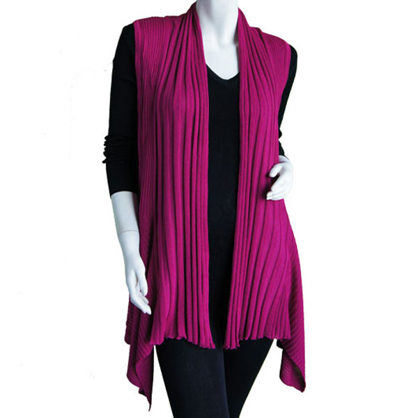 WholesaleMagic Convertible Ribbed Sweater Vest -Magenta