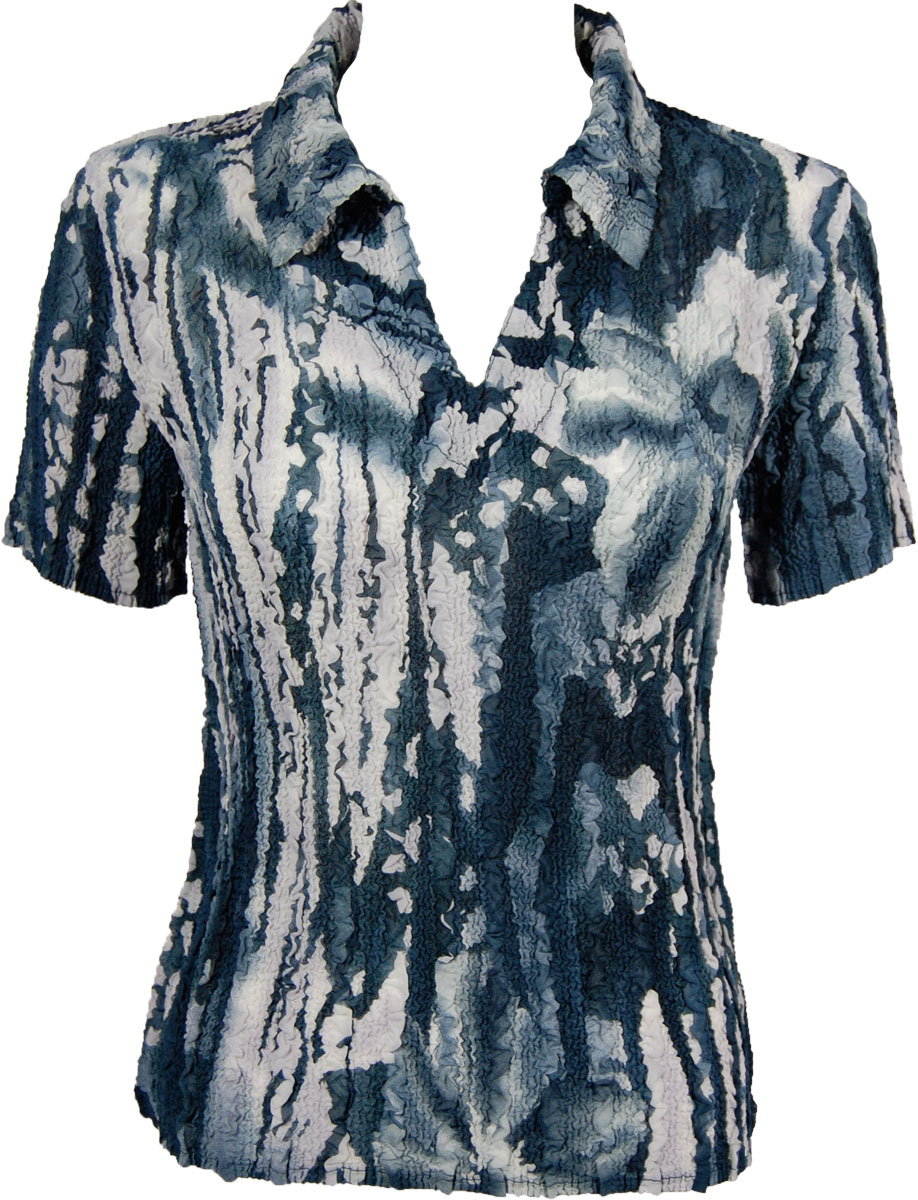 Abstract Floral - Navy-White