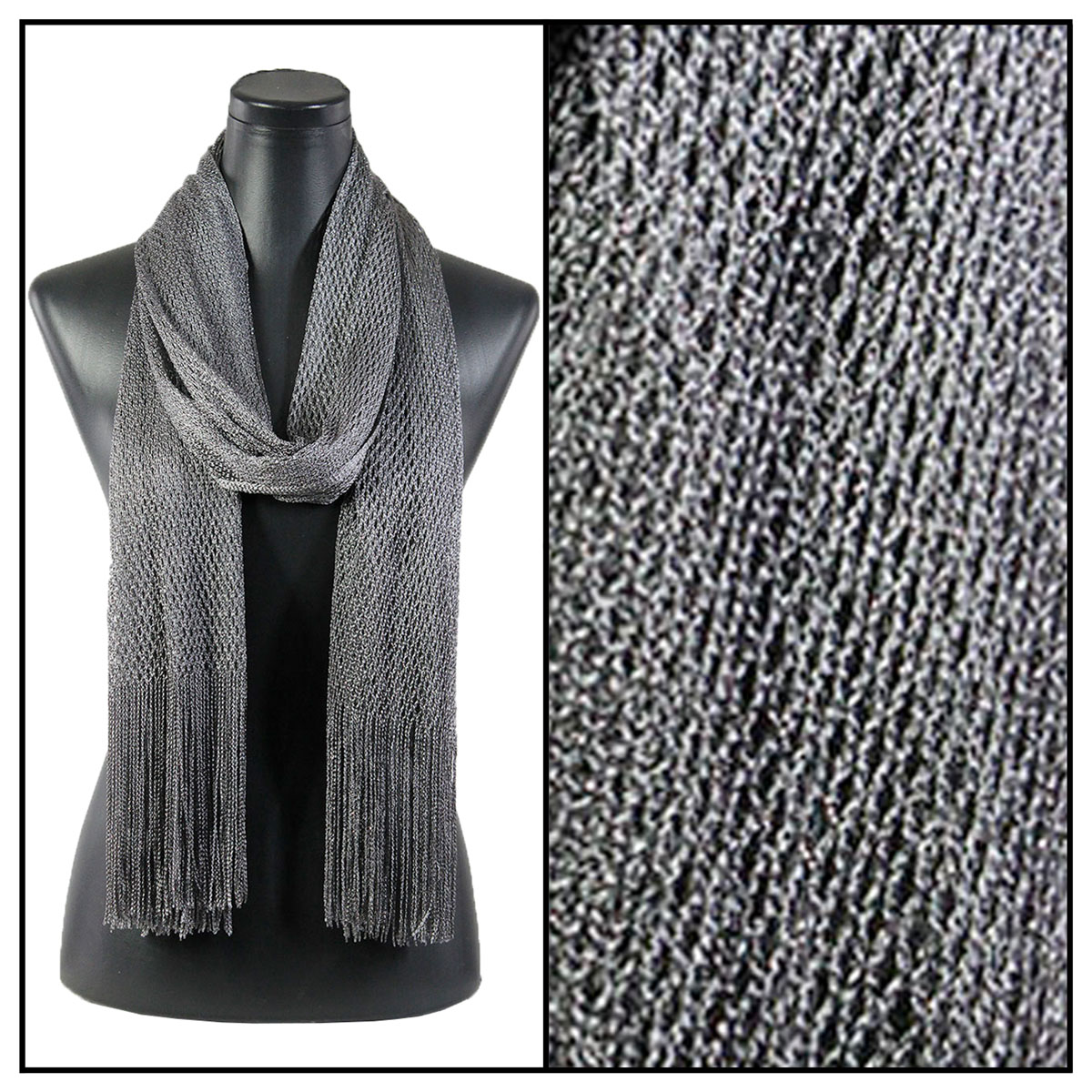 3836 - Oblong Scarves - Metallic Fishnet 90