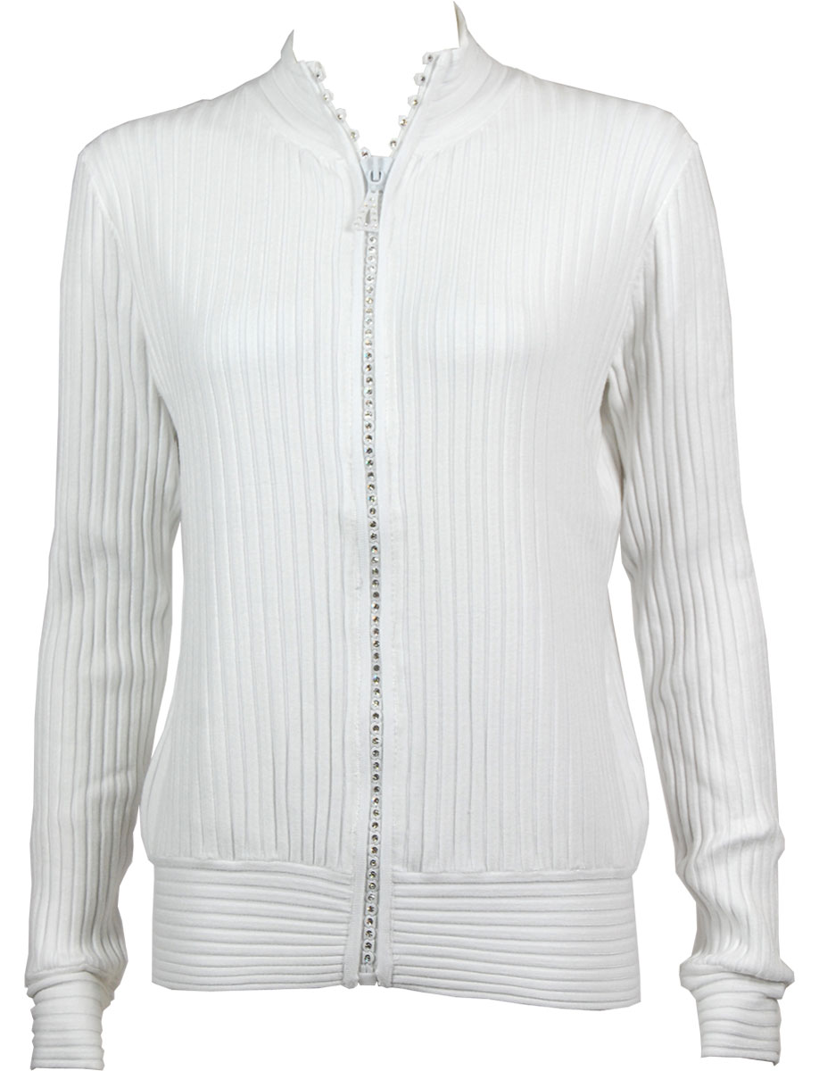 1594 - Crystal Zipper Sweaters
