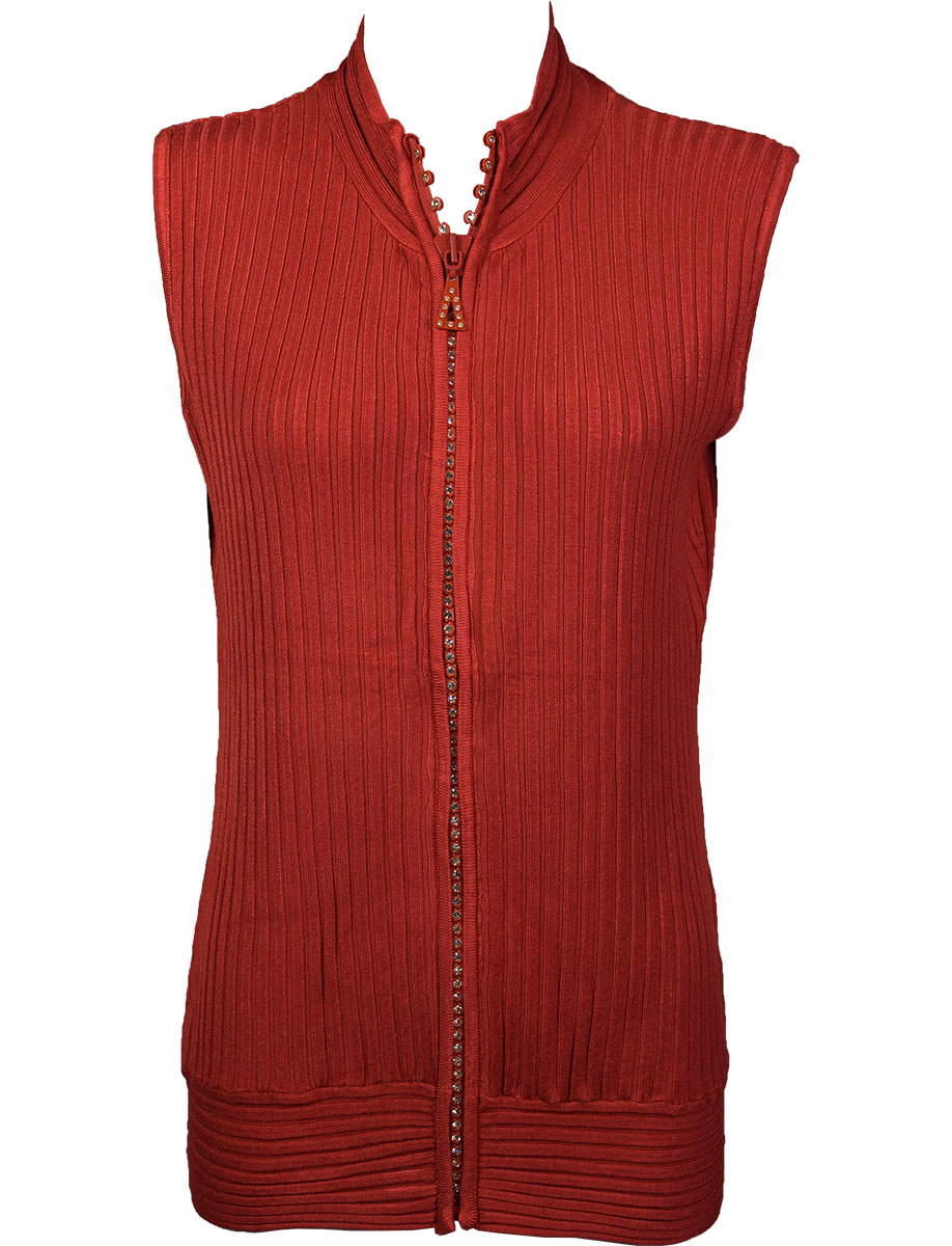 1595 - Crystal Zipper Sweater Vest