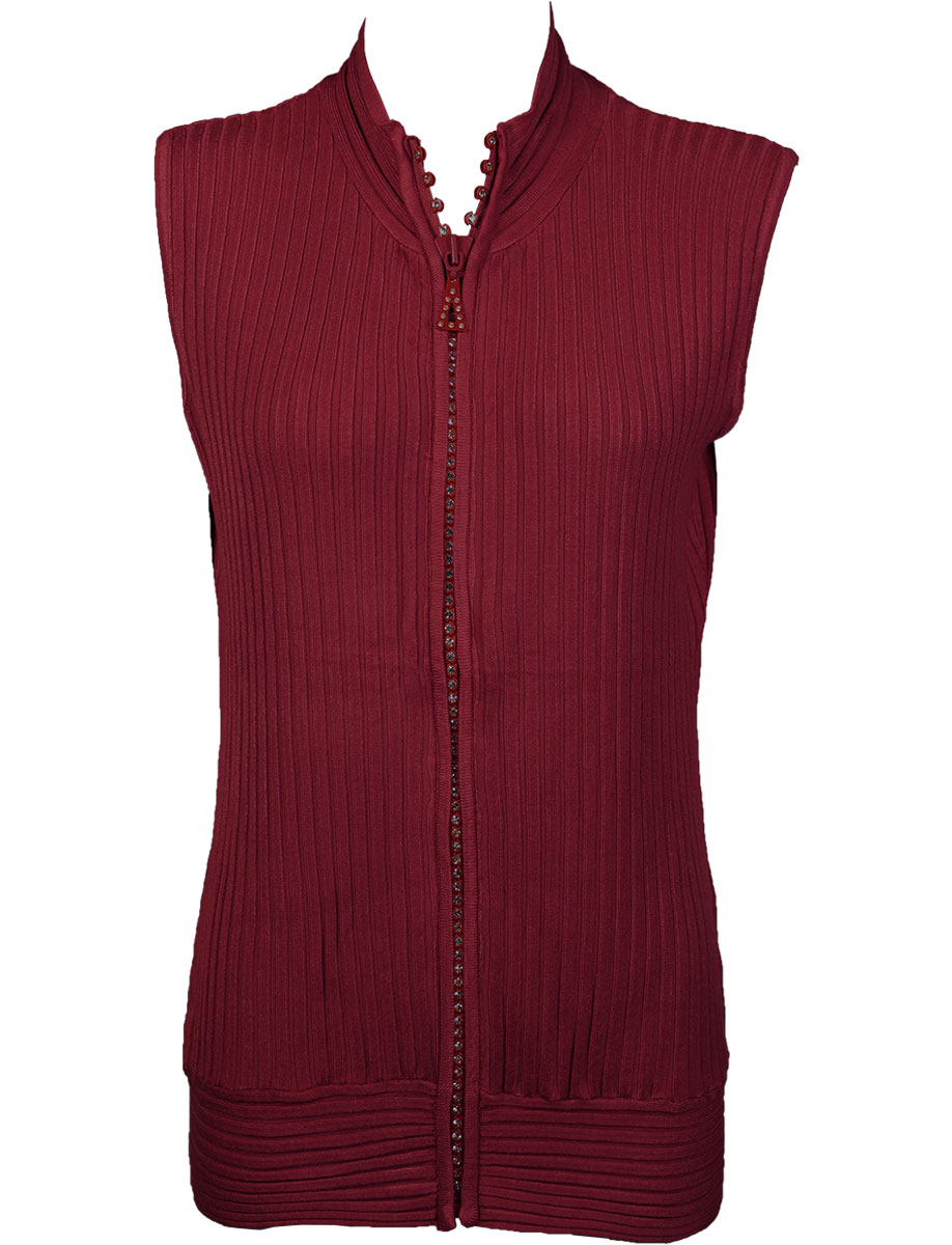 1595 - Crystal Zipper Sweater Vest