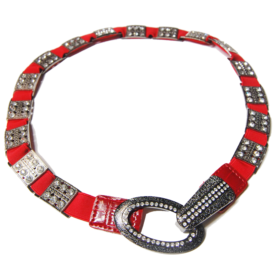 L6051 - Red Crystal Stretch Belt