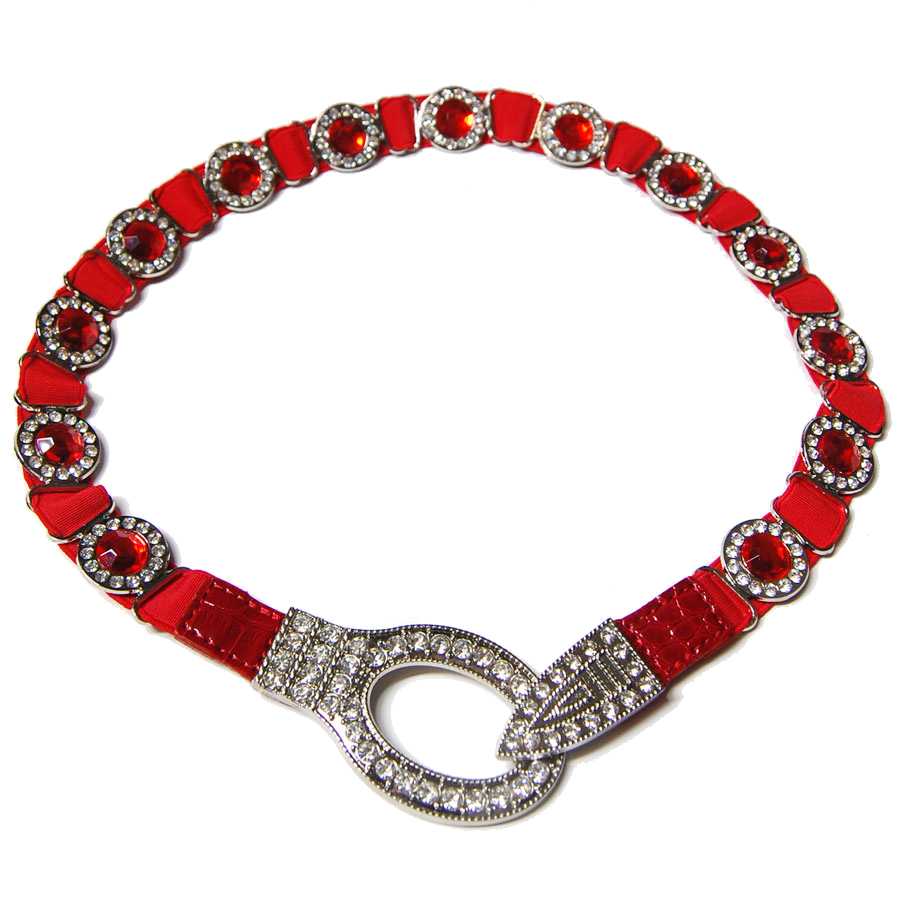 L6061 - Red Crystal Stretch Belt