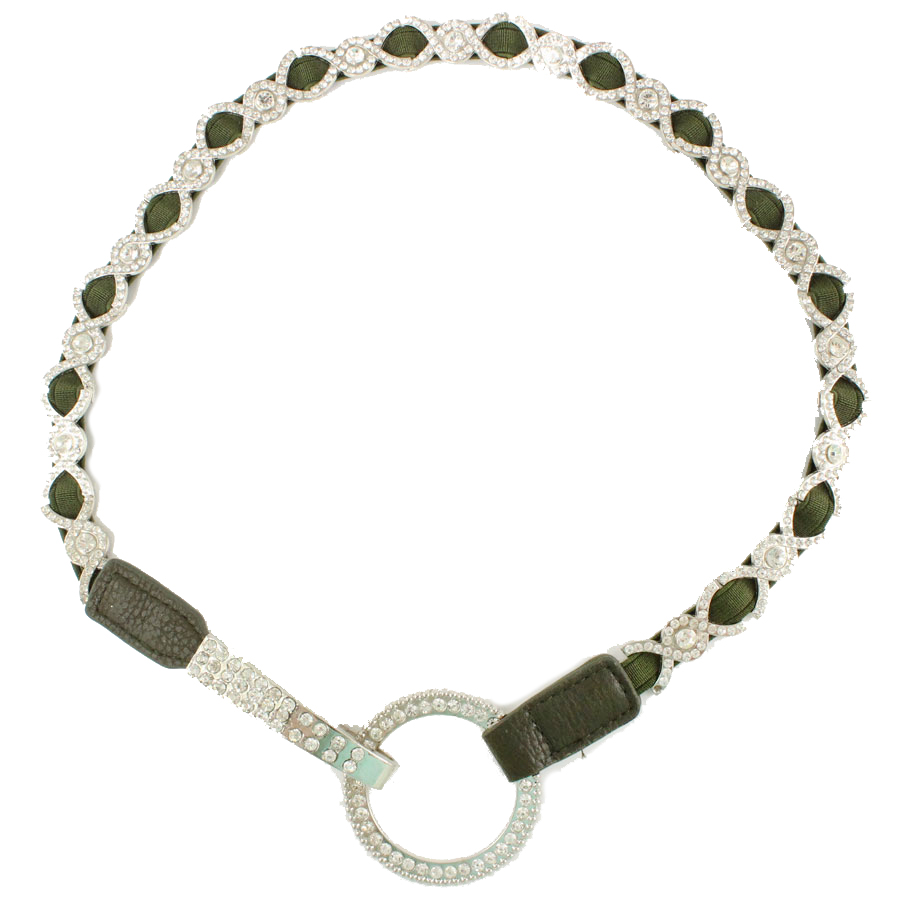 J4140 - Olive Crystal Stretch Belt