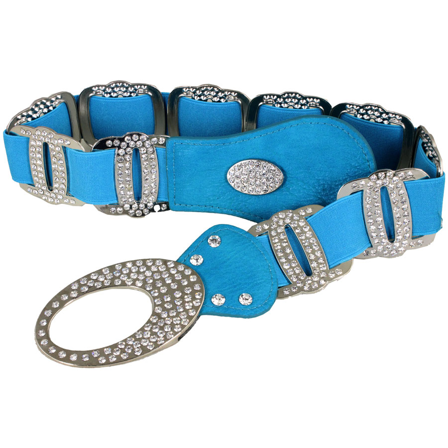 X9299 - Turquoise Crystal Stretch Belt