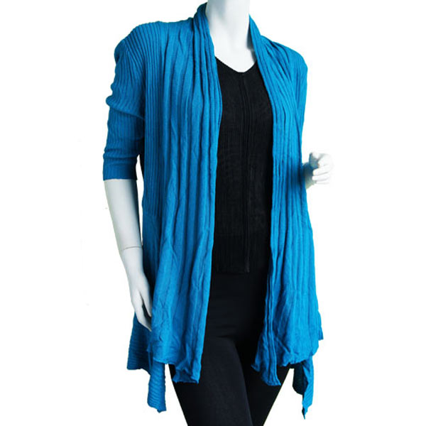 Turquoise Magic Convertible Long Ribbed Sweater