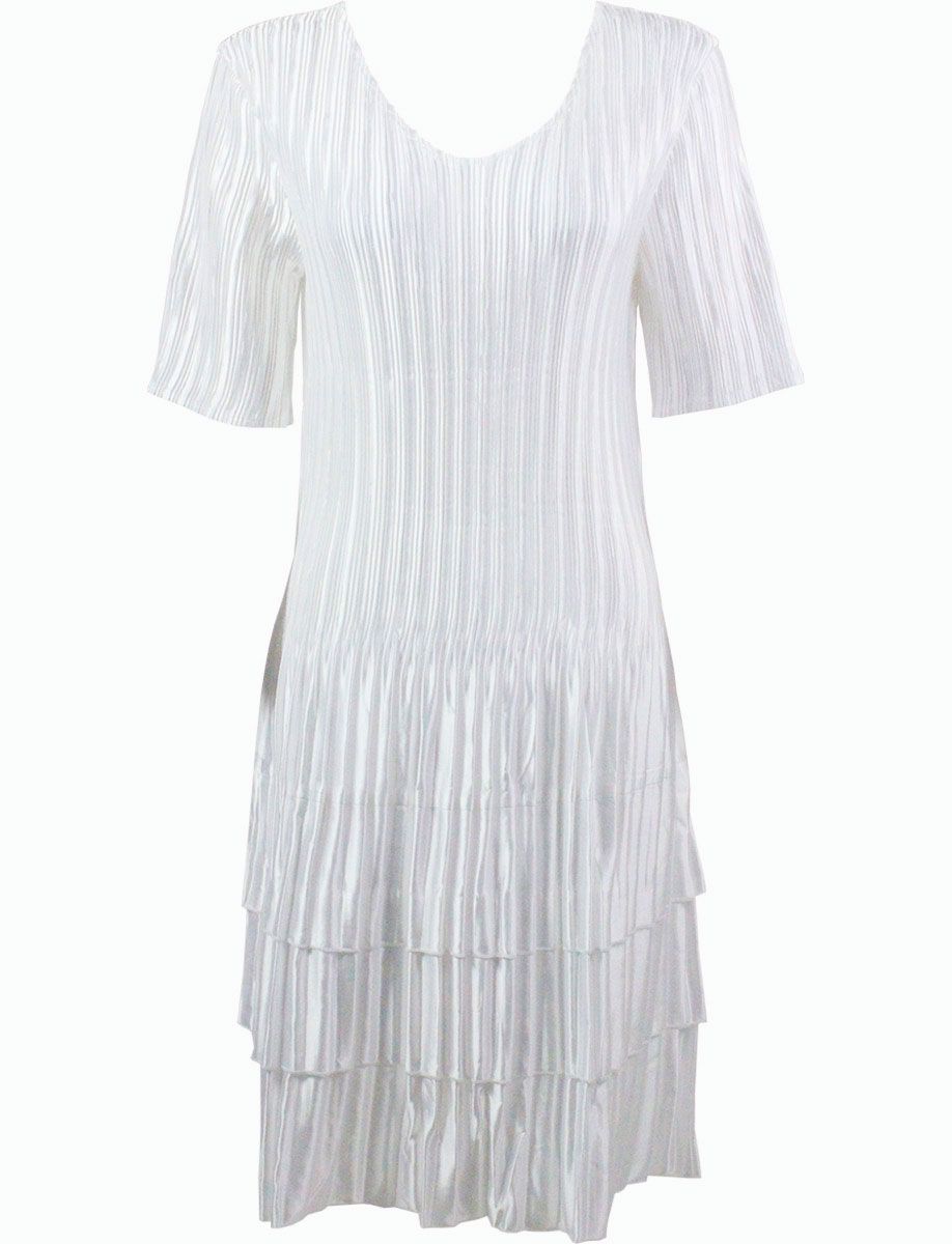 1731 - Satin Mini Pleats - Half Sleeve Dress