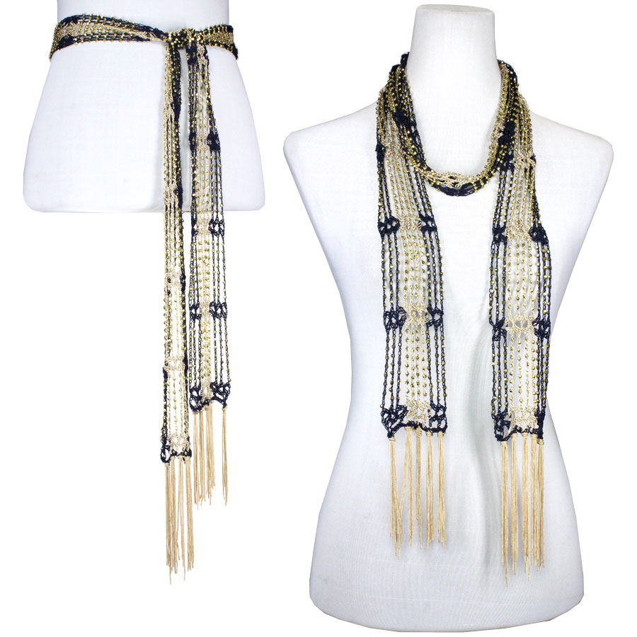 Navy-Antique Gold w/ Gold Beads