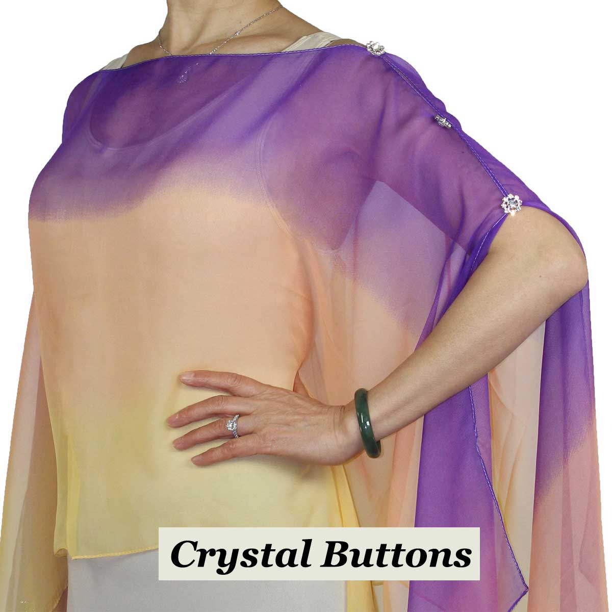 106PPG - Crystal Buttons<br>Purple-Peach-Gold (Tri-Color) 