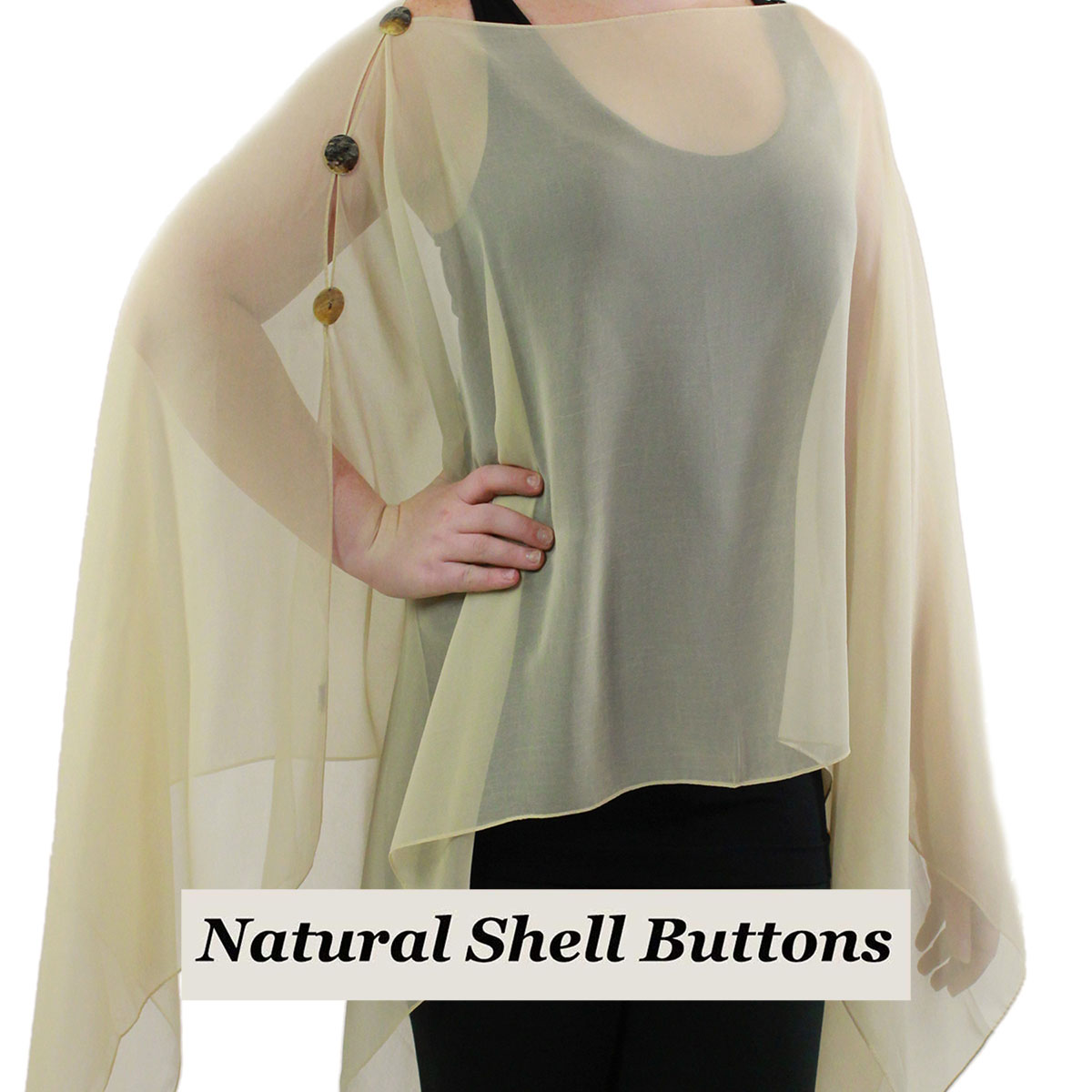STN - Shell Buttons <br> Solid Tan 