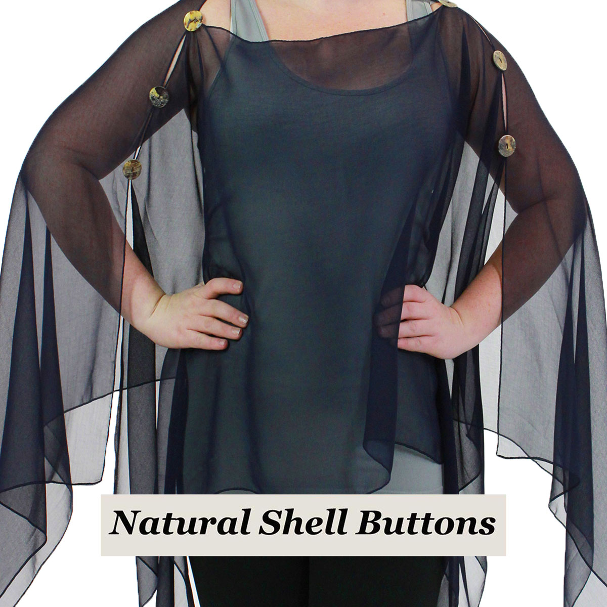 SNV - Shell Buttons <br>Solid Navy 