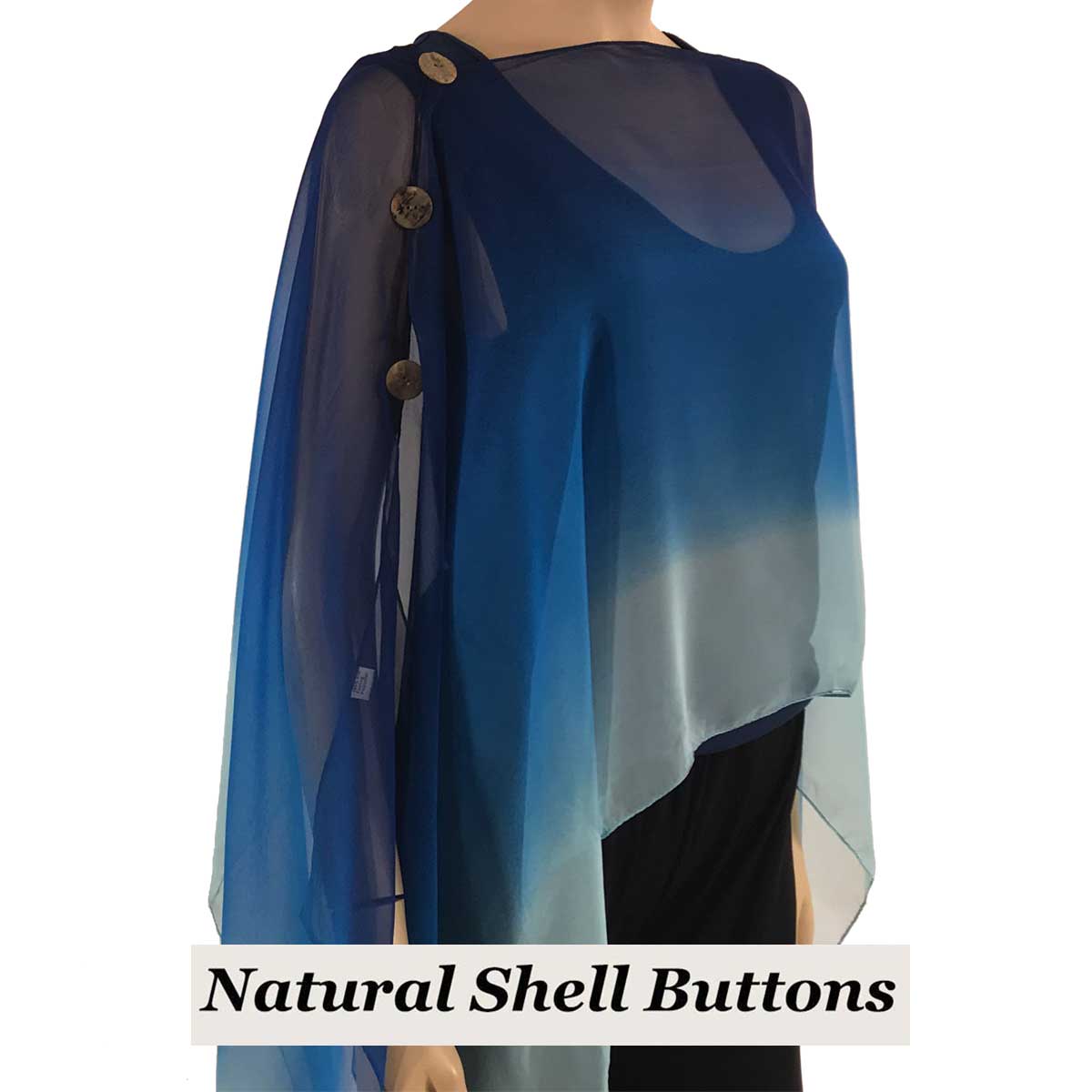 Natural Shell Buttons #106 Blues (Tri-Color)