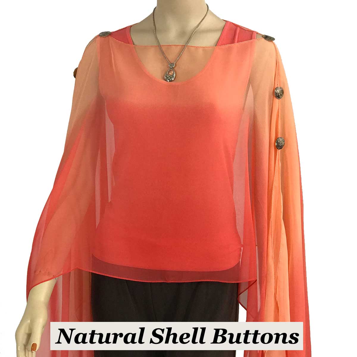106CO - Shell Buttons<br>Corals (Tri-Color) 