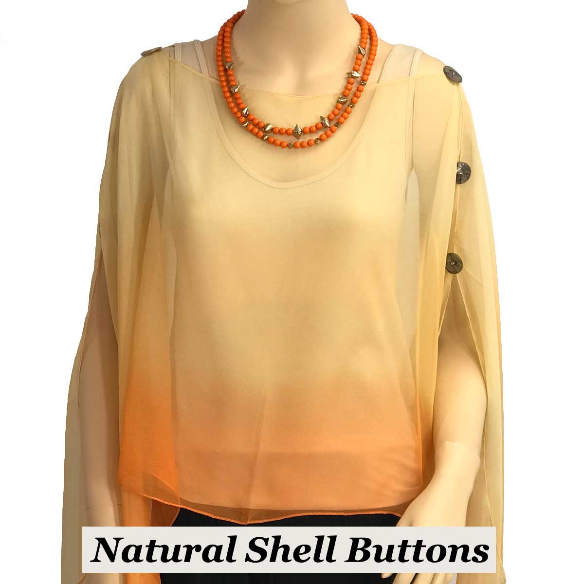 106OR - Shell Buttons<br>Beige-Peach-Orange (Tri-Color)