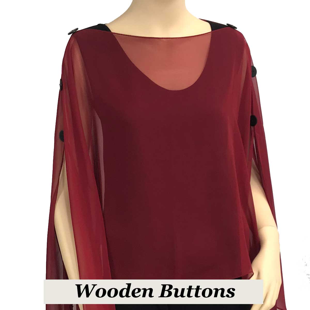 SBU - Wooden Buttons<br> Solid Burgundy