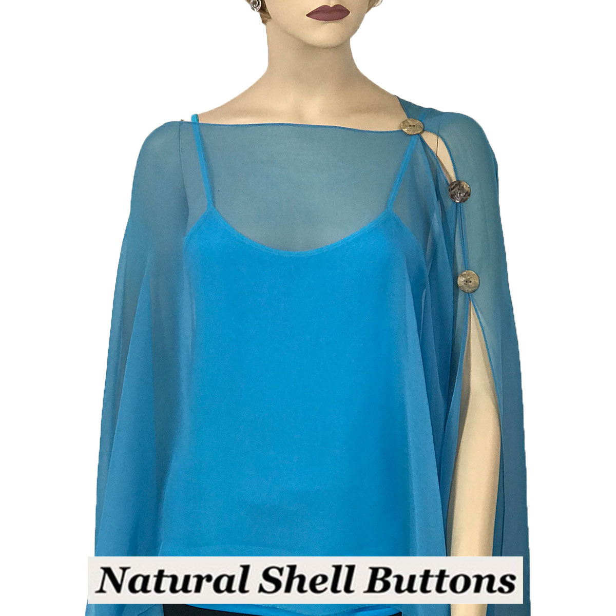 STQ - Shell Buttons<br> Solid Turquoise