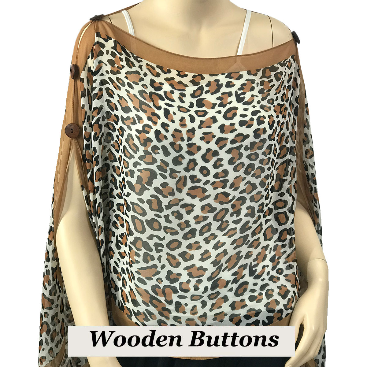 104CA - Wooden Buttons<br>Camel (Cheetah)