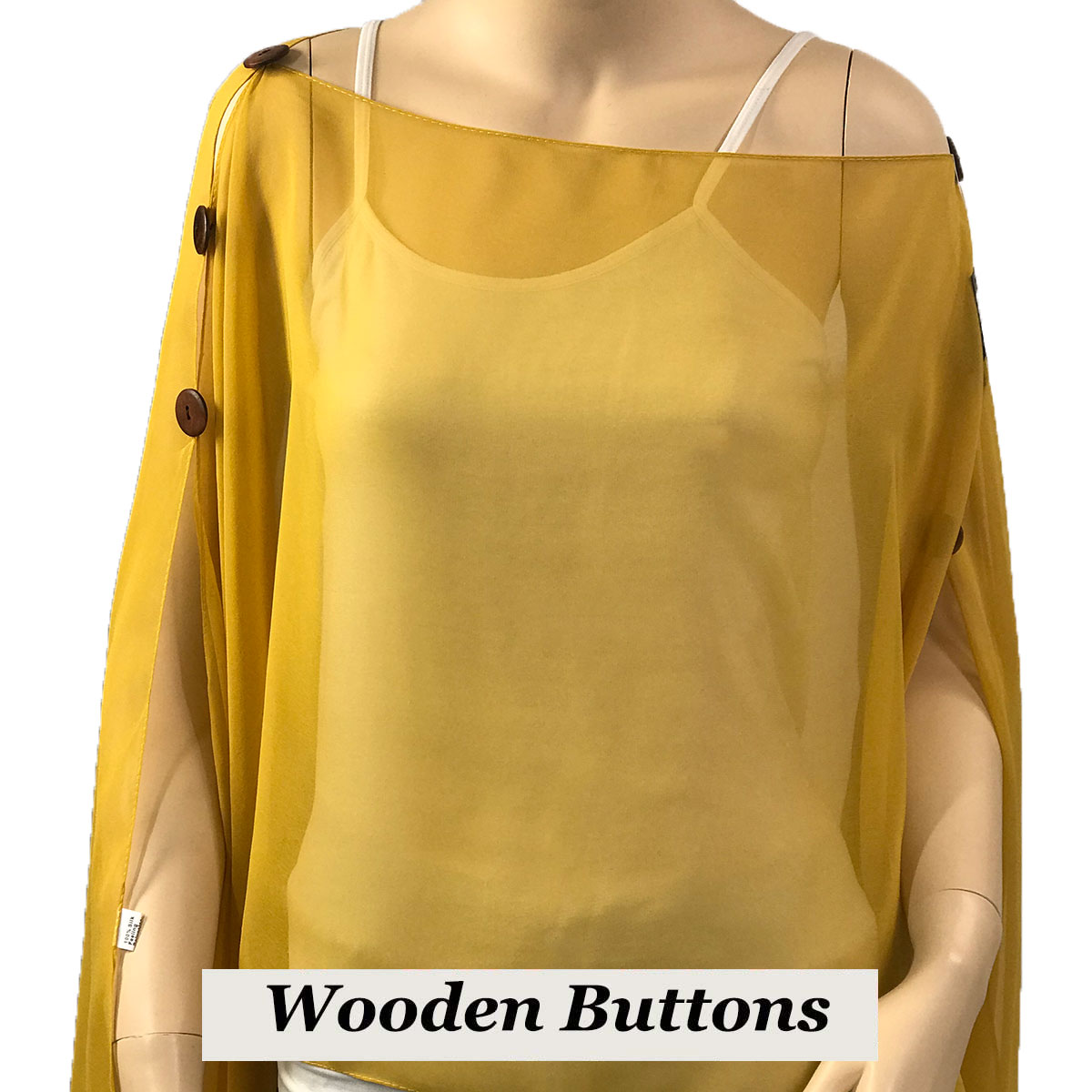 SMU - Wooden Buttons<br>Solid Mustard