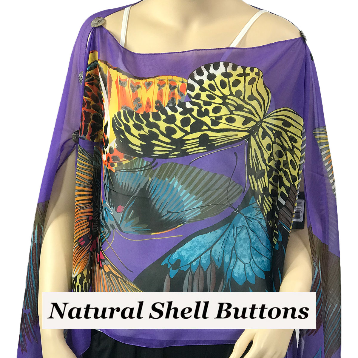 714PU - Shell Buttons <br> Purple (Big Butterfly)