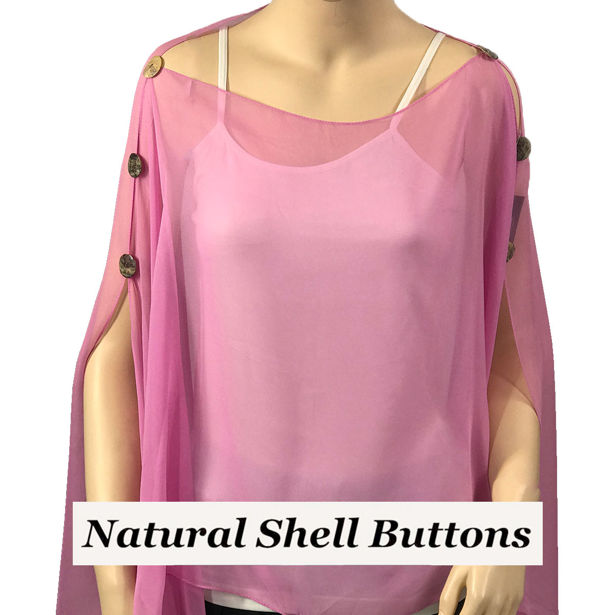 SRA - Shell Buttons<br>Solid Raspberry 