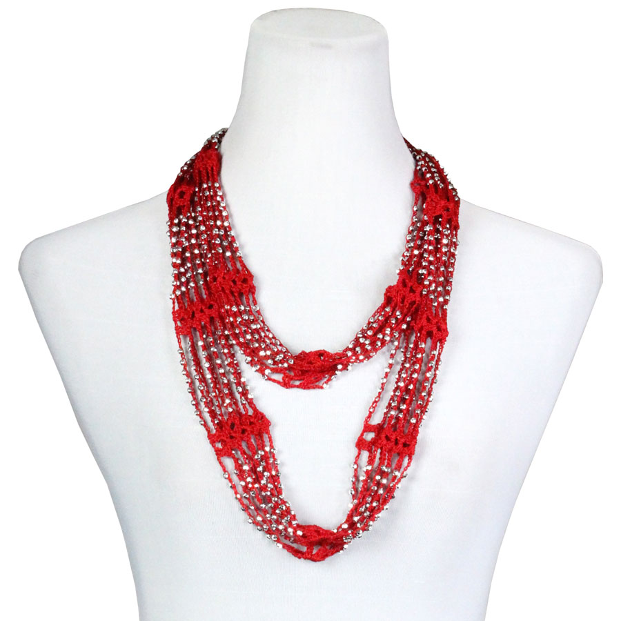 Red w/ Silver Beads (1)