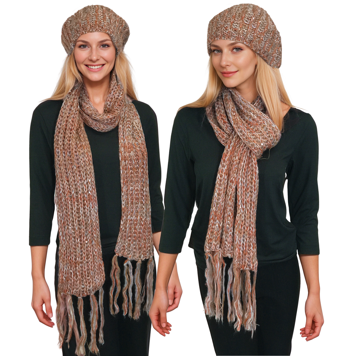 5007 - Knit Sequined Hats and Scarves 