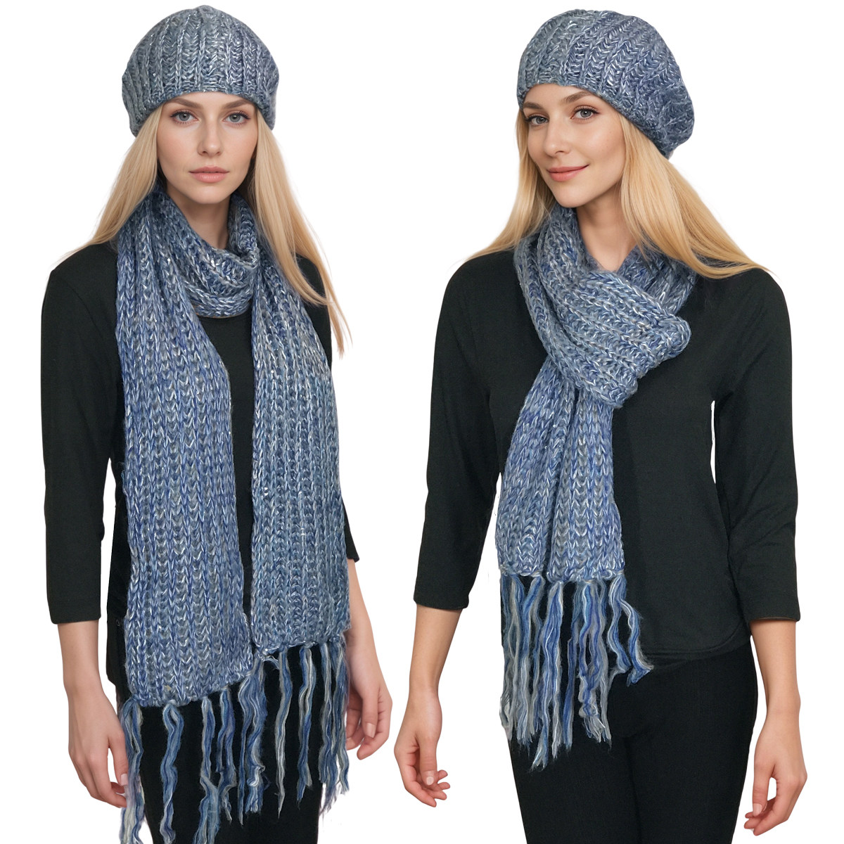 5007 - Knit Sequined Hats and Scarves 