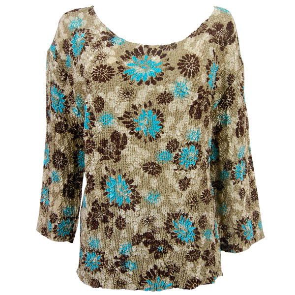 Turquoise-Brown Floral (#005A)