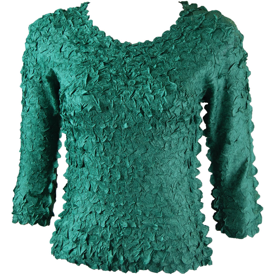 Petal Shirts - Three Quarter Sleeve - Solid Emerald