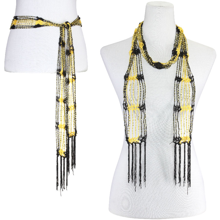 Pittsburgh (Black-Gold w/ Gold Beads)
