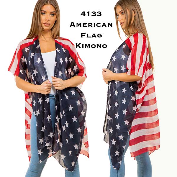 KP4133<br> American Flag Kimono 