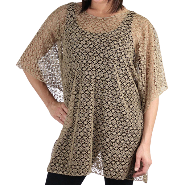 1109 - Lace Knit Poncho