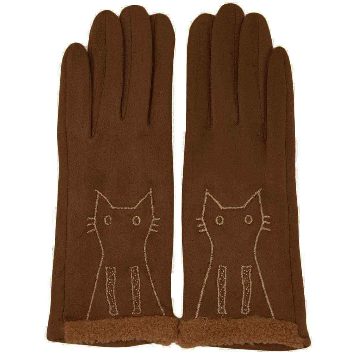 1224 - Brown Cat Silhouette<br>
Touch Screen Smart Gloves