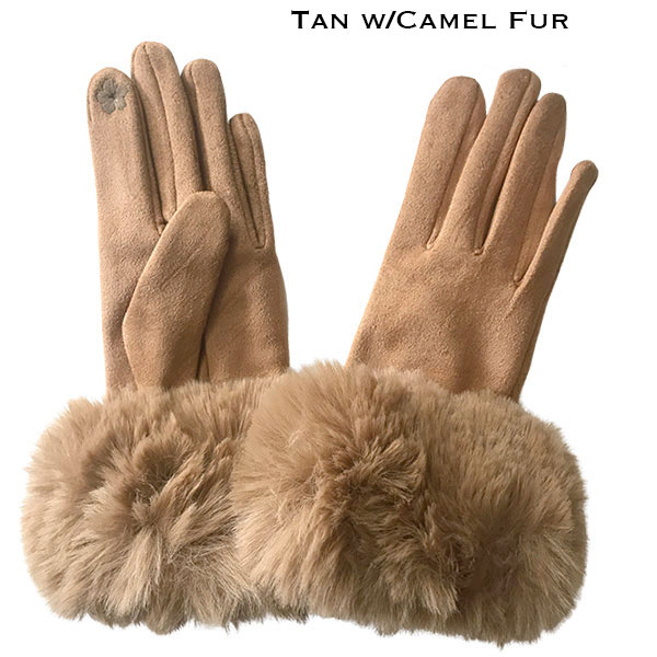 Premium Gloves - Faux Rabbit Fur - #05 Tan-Camel Fur
