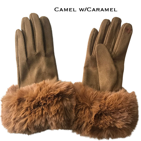 Premium Gloves - Faux Rabbit Fur - #08 Camel-Caramel Fur