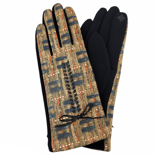 3012BE - Beige Multi<br>
Stitch Pattern Gloves
