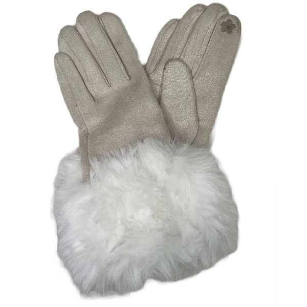 Premium Gloves - Faux Rabbit Fur - #17 Off White-White Fur
