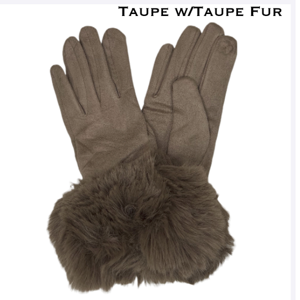 Premium Gloves - Faux Rabbit Fur - #18 Taupe-Taupe Fur
