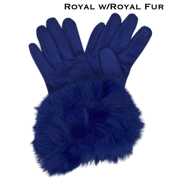 Premium Gloves - Faux Rabbit Fur - #33 Royal - Royal Fur