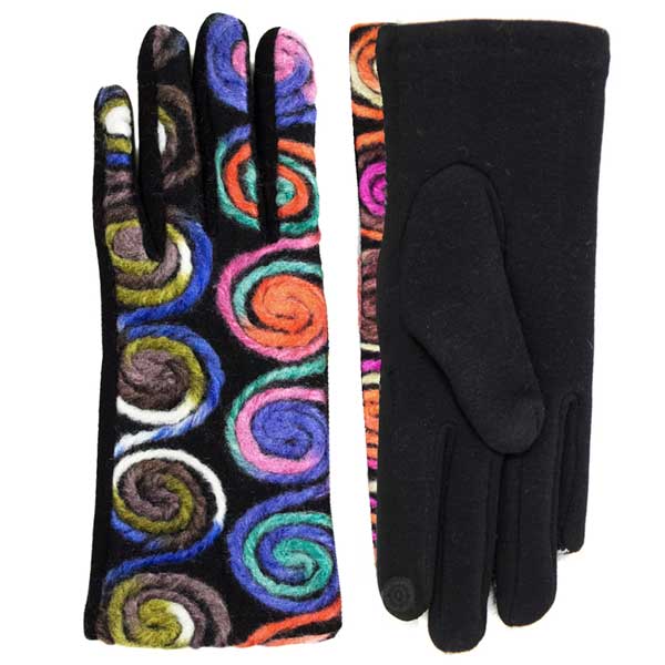 094 Navy<br>Embroidered<br>Touch Screen Gloves 