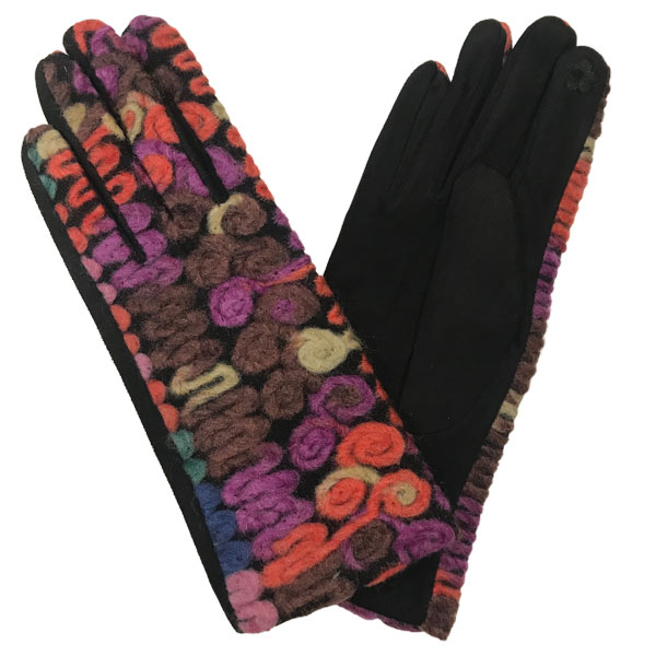 152 - Coral<br>
Embroidered<br>
Touch Screen Gloves