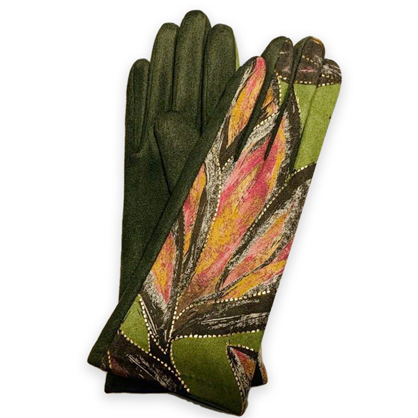 867 - Green Leaves<br>
Touch Screen Smart Gloves


