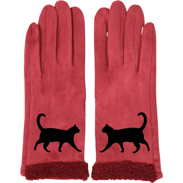 1225 - Red Cat Silhouette<br>
Touch Screen Smart Gloves